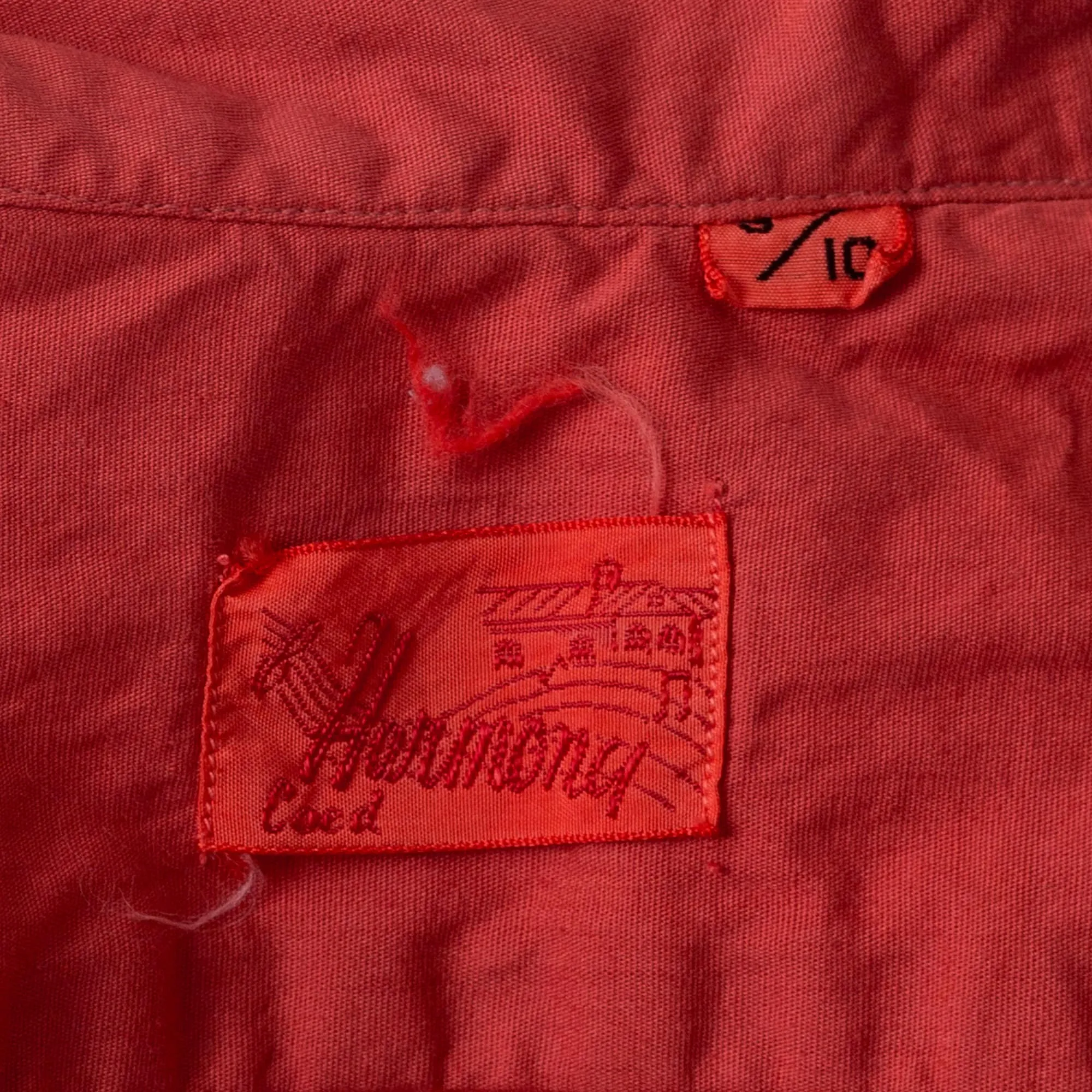 1950s Salmon Pink Ruffle Trim Shirtdress - Extra Small