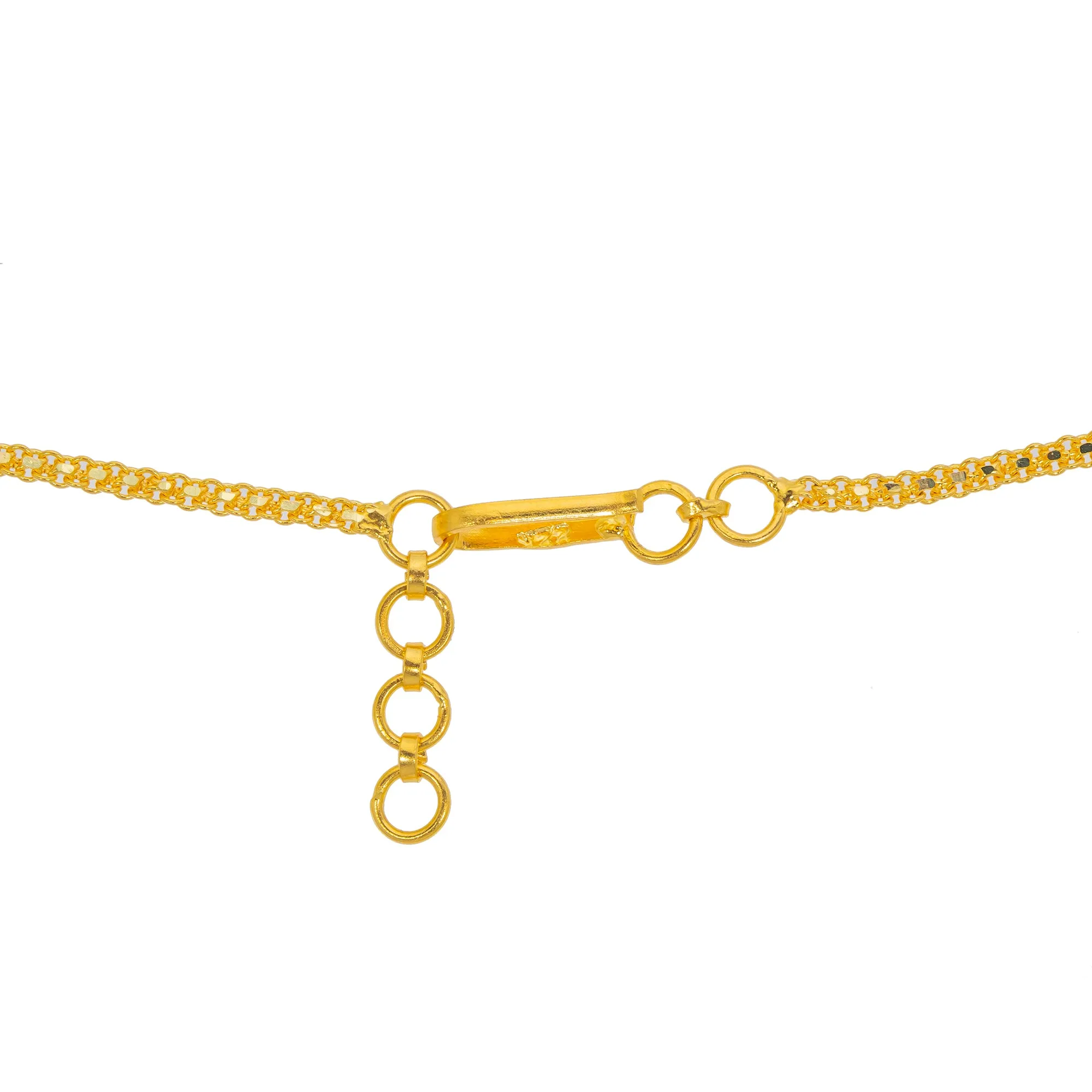 22K Yellow Gold & Multi-Stone Temple Necklace (83.9gm)