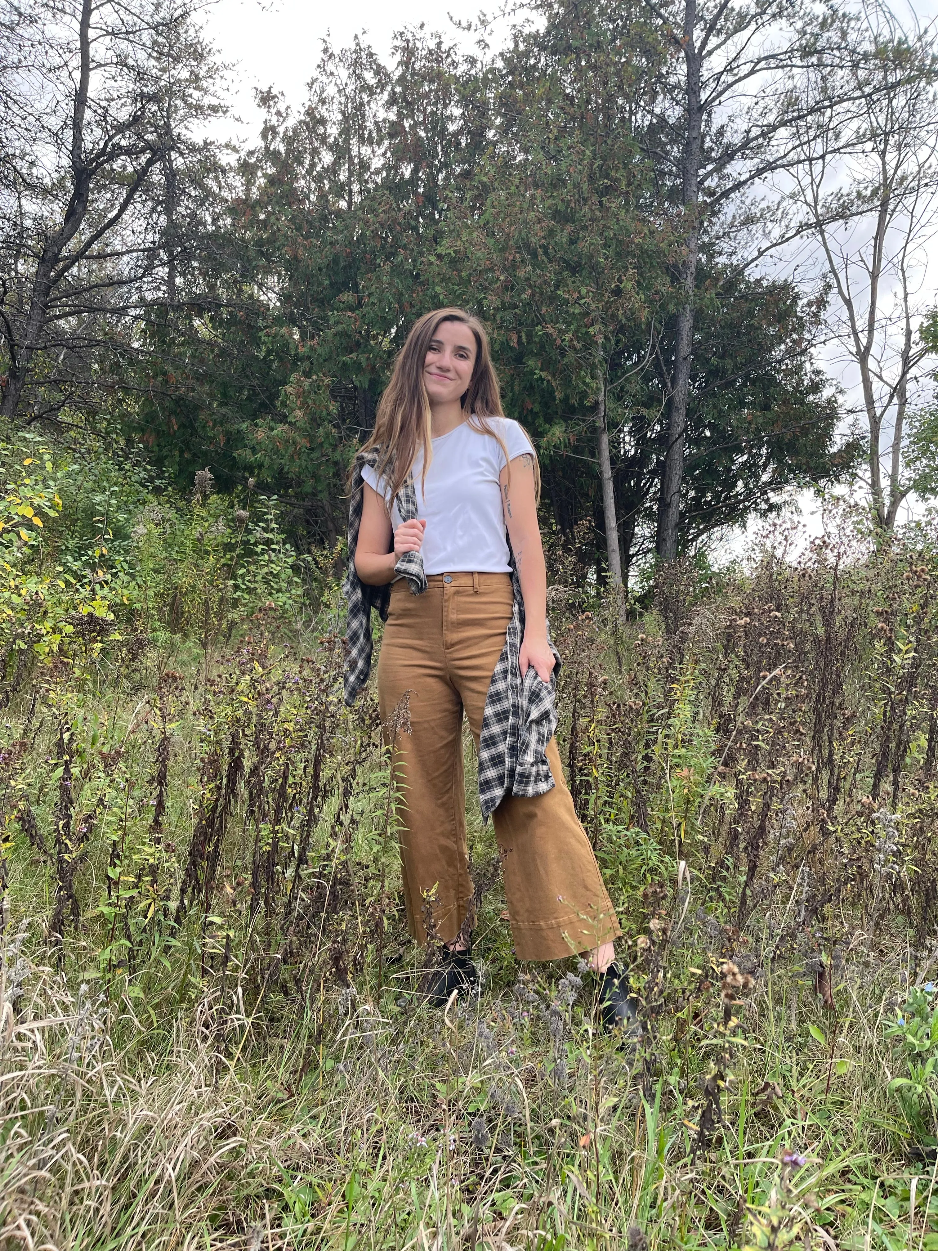 90s Thick Cotton Plaid Button Up - XL 