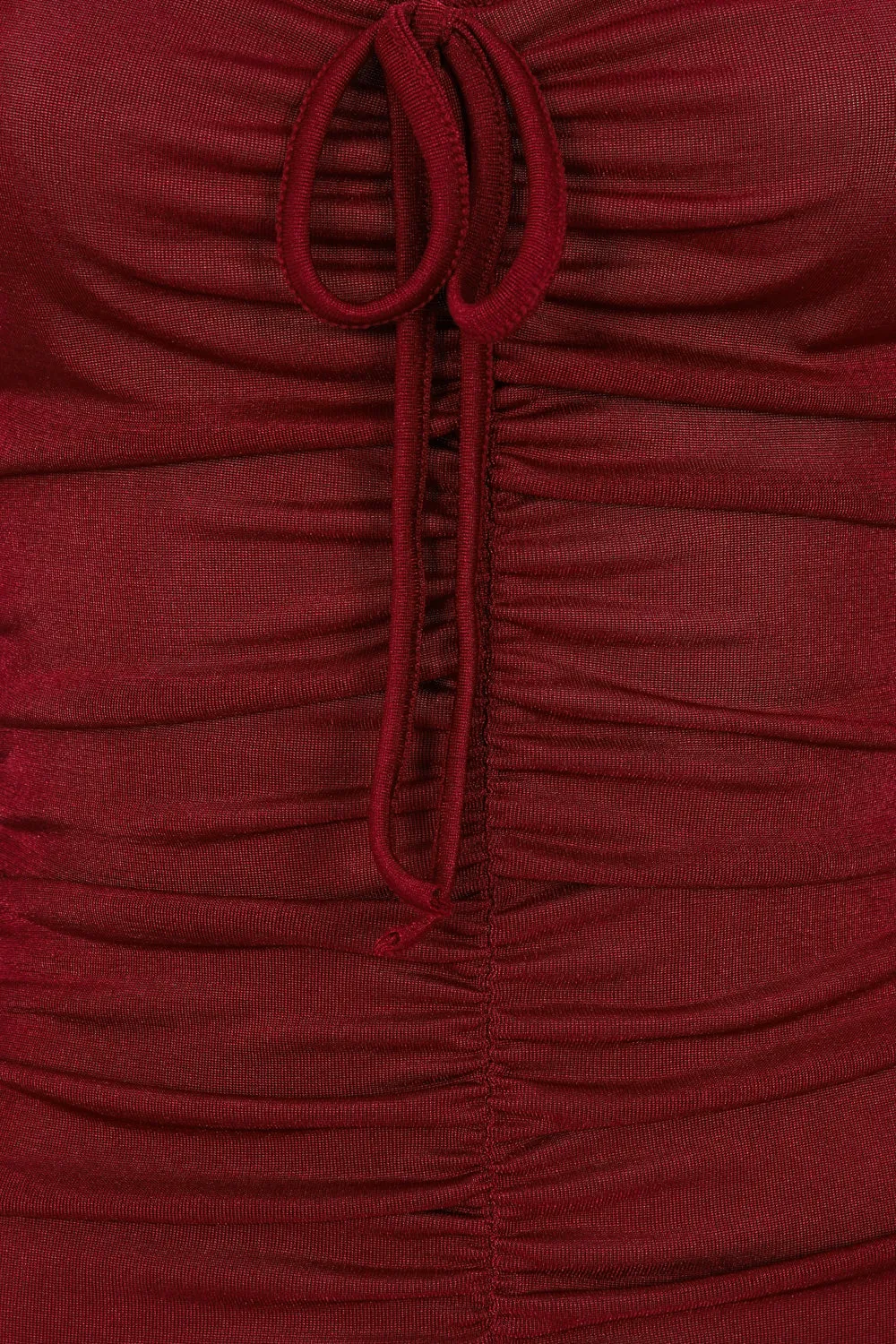 All Ruched Up Berry Off The Shoulder Long Sleeve Slinky Mini Dress