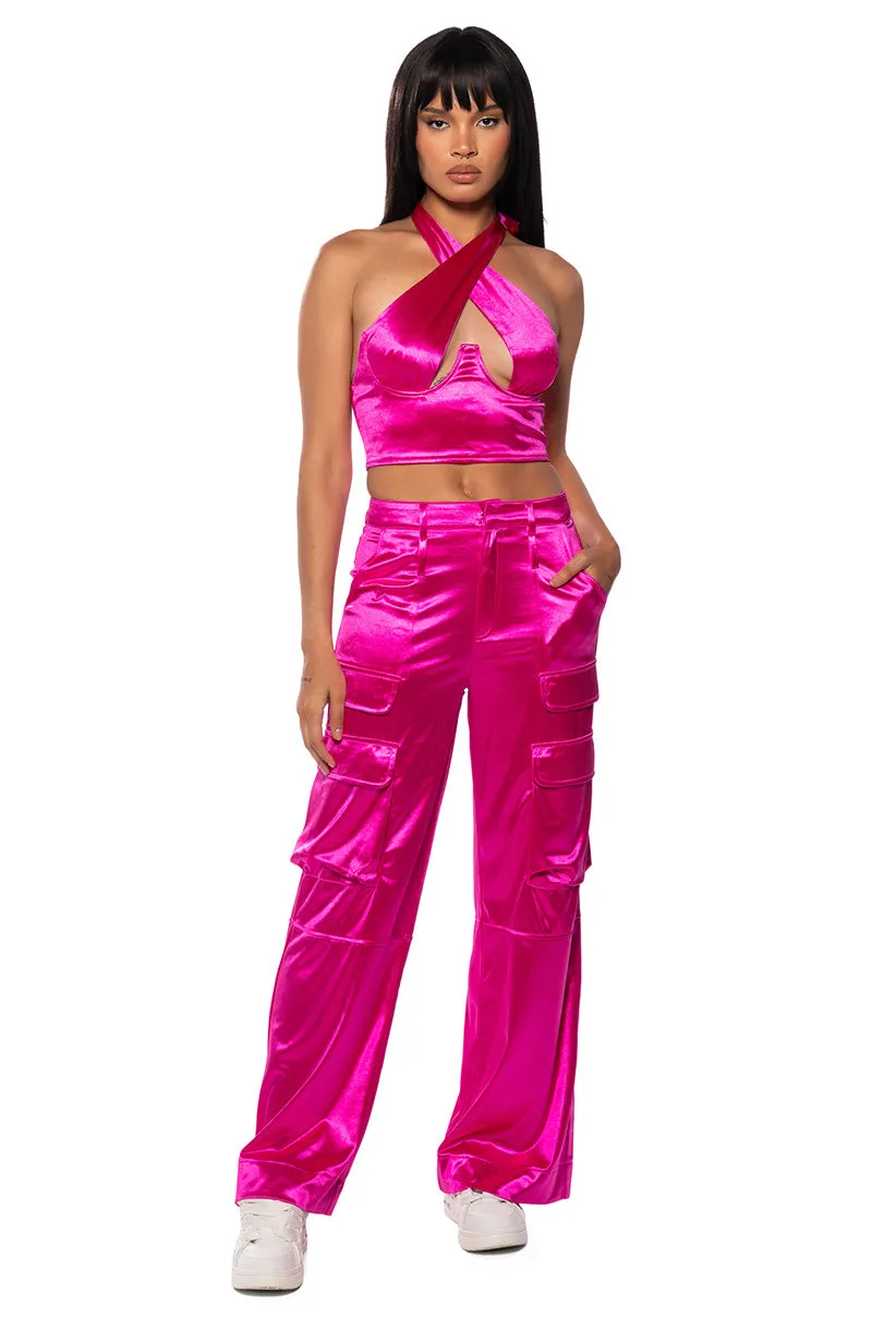 ASTRA WIDE LEG CARGO IN PINK