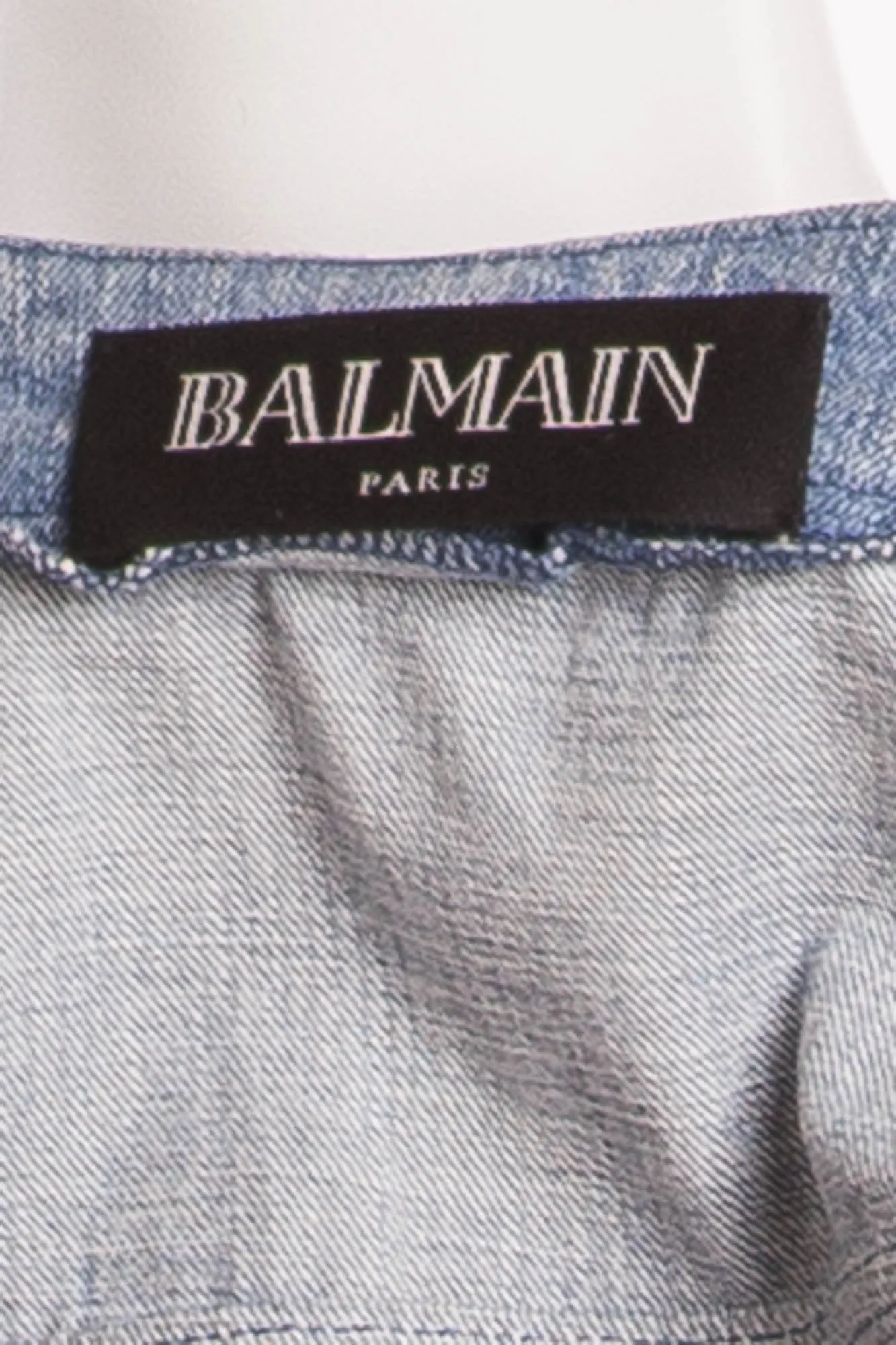 Balmain - Denim Jean Quilted Trim Jacket with Gold Snap Buttons - FR 40