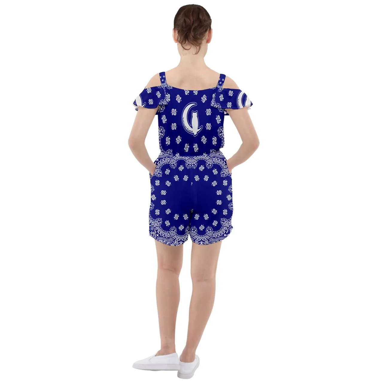 BANDANA Cs'UP Ruffle Cut Out Chiffon Playsuit