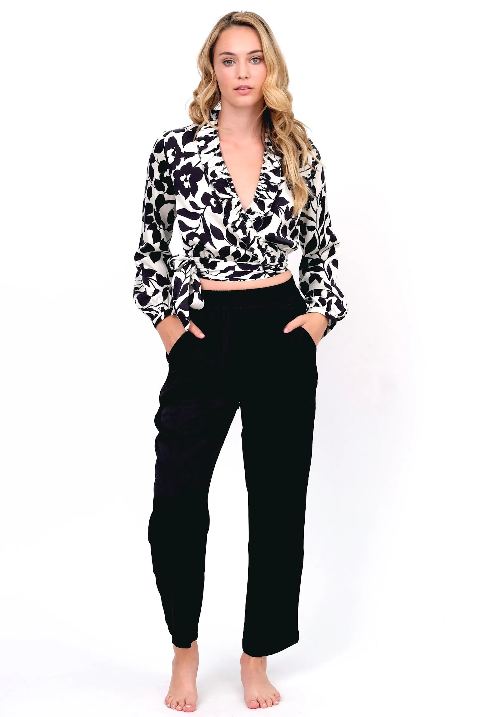 Black & White Floral Blouse