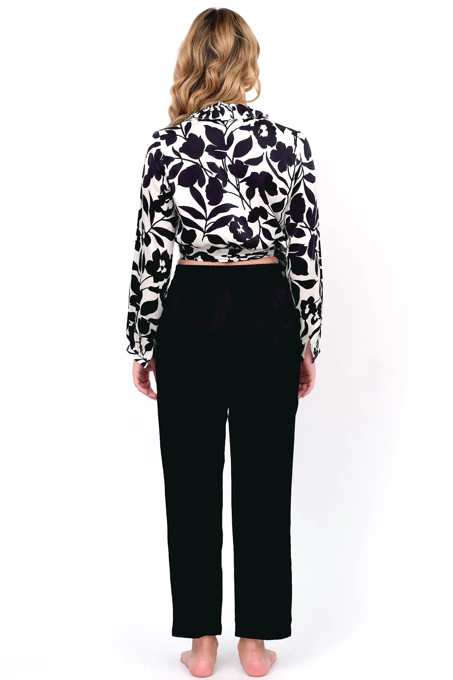 Black & White Floral Blouse
