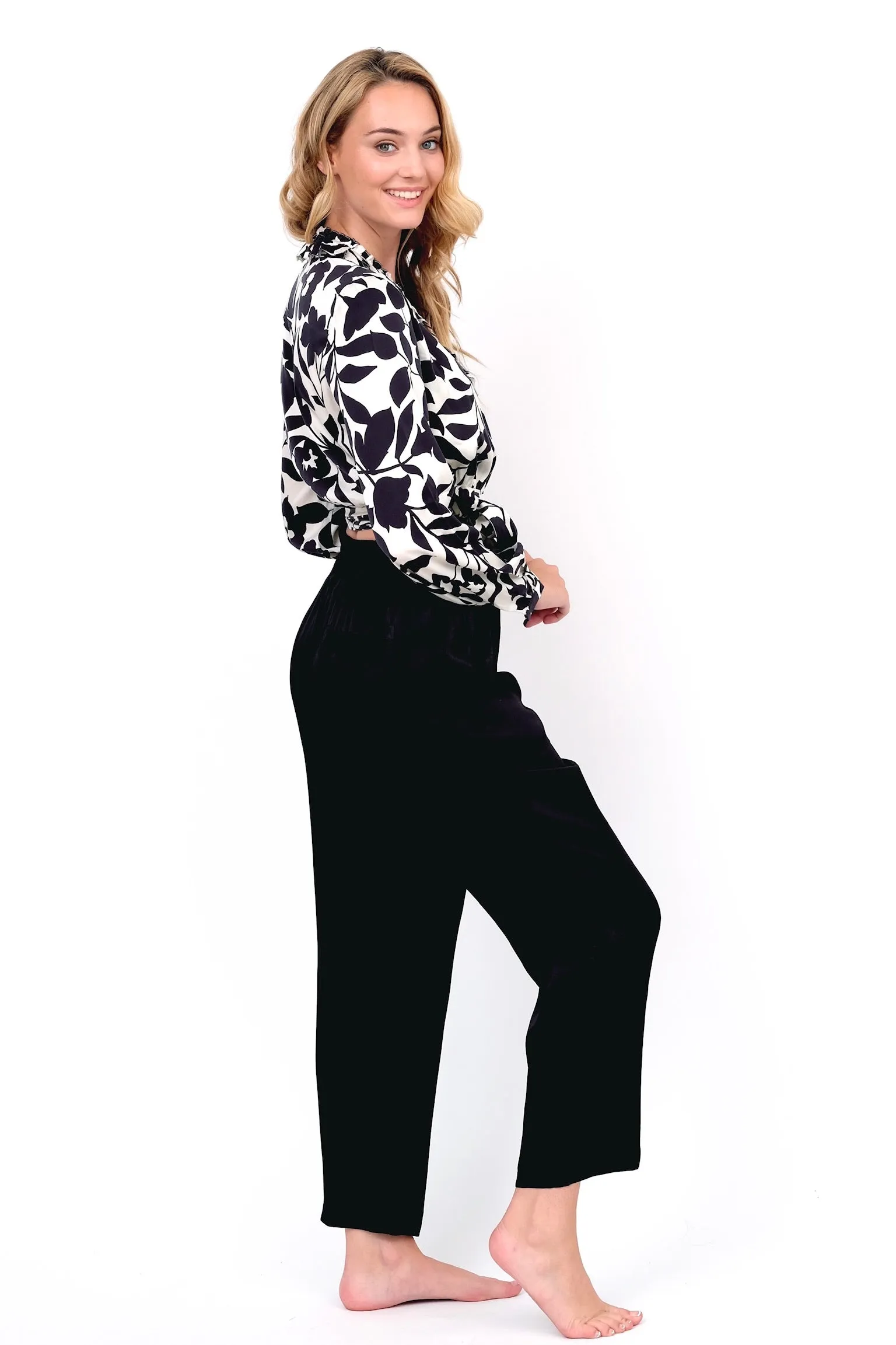 Black & White Floral Blouse