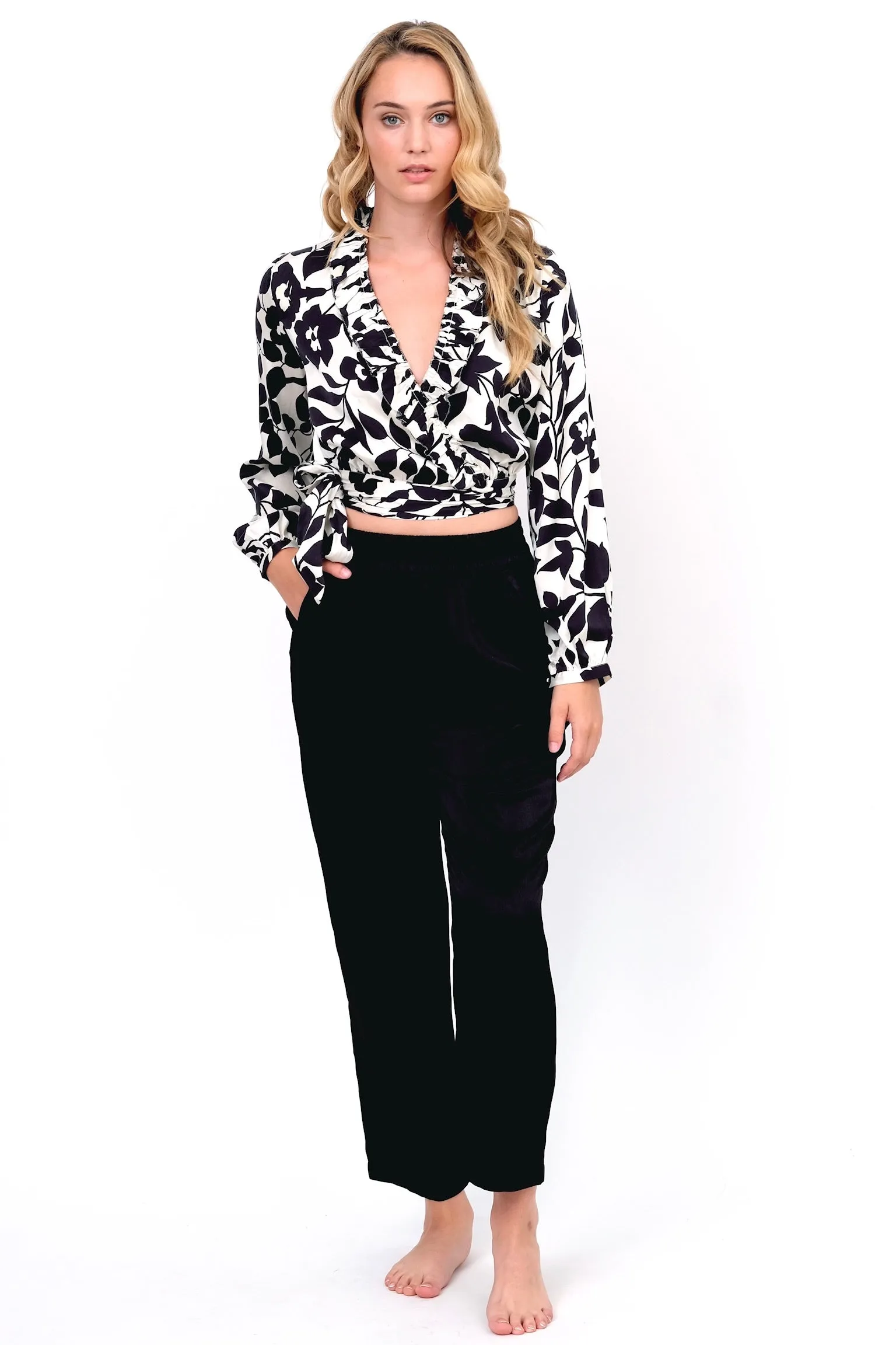 Black & White Floral Blouse