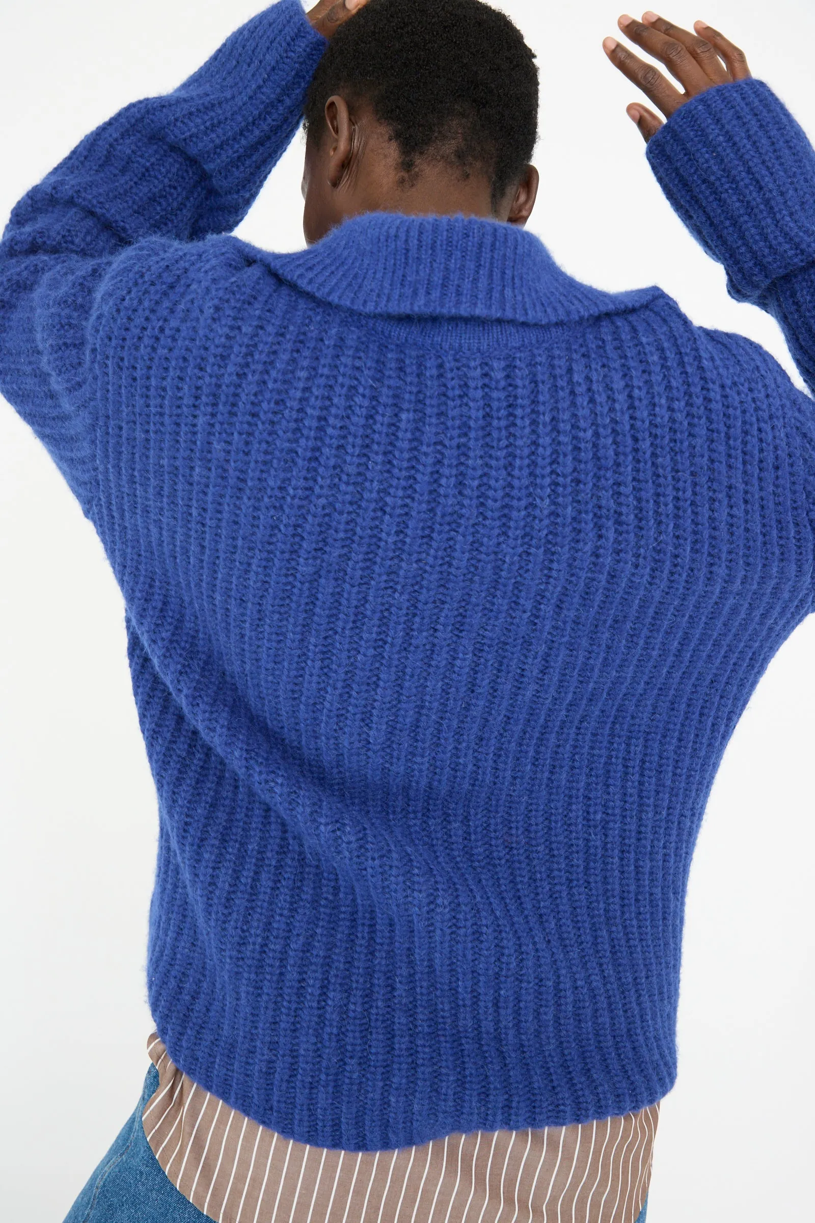 Chunky Alpaca Alison Sweater in Electric Blue