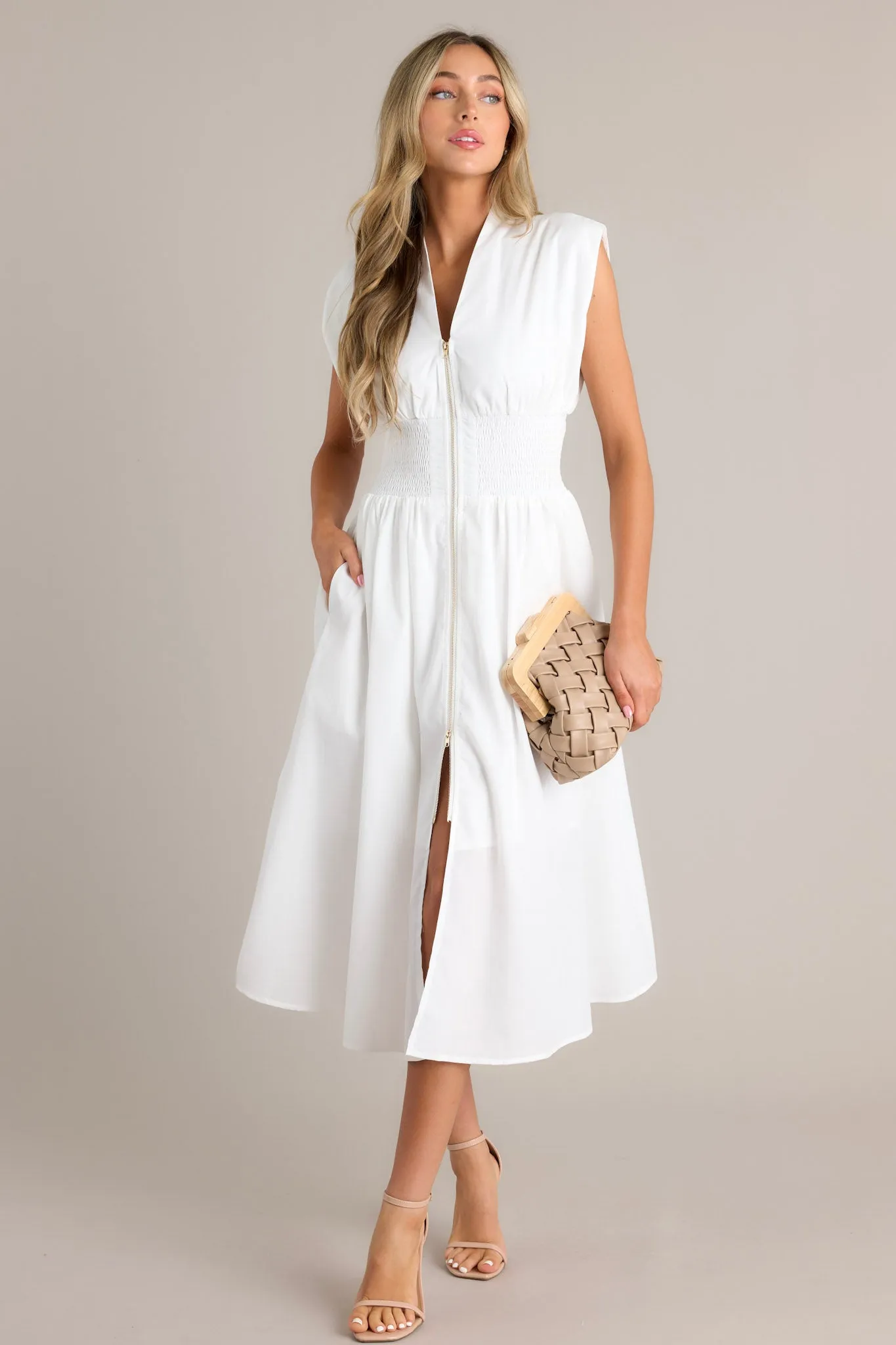 Circle Of Friends White Midi Dress