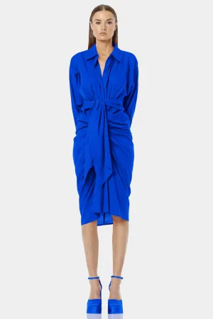 Designer Royal Blue Shirt Dress