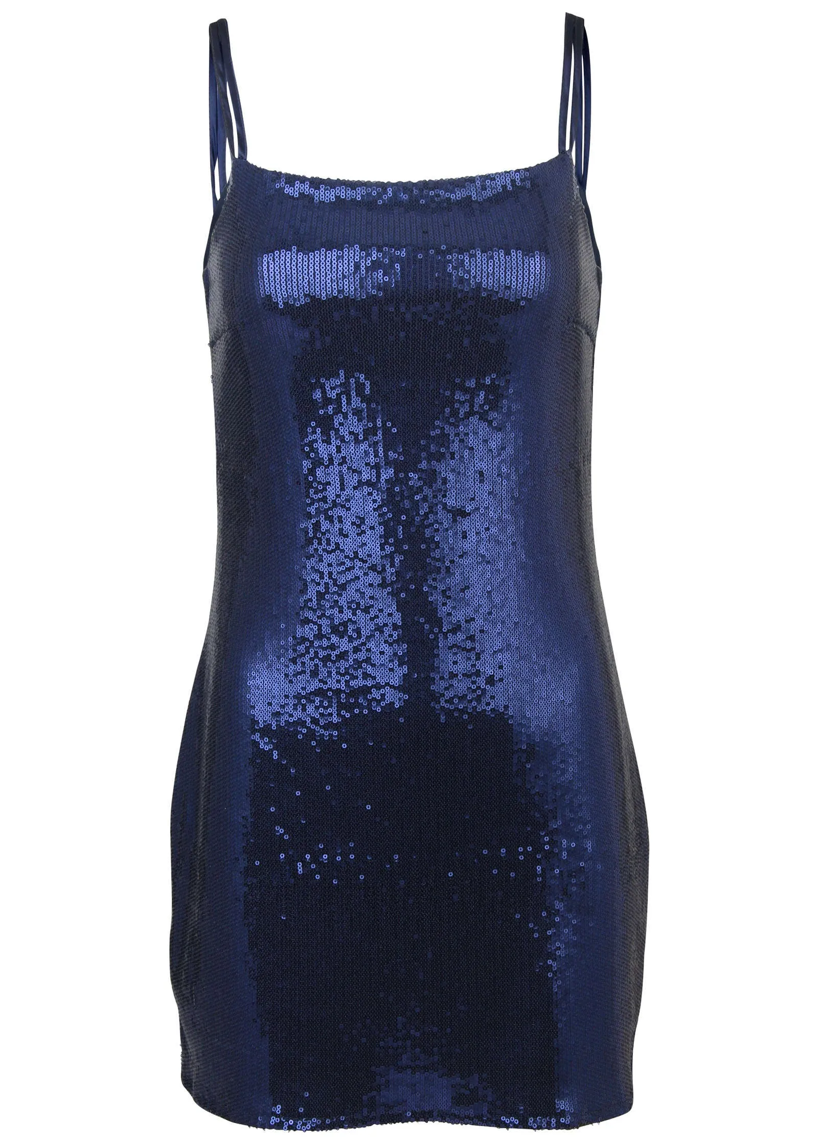 Double Strap Sequin Mini Dress - Navy