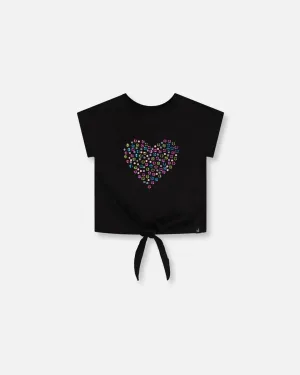 DPD Organic Cotton Heart Tee Shirt with Knot