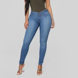 FashionSierra - Fashion Women&#39;s High Waist Solid Colors Denim Pants Casual Stretch Slim Fit Bodycon Jeans Pencil Trousers