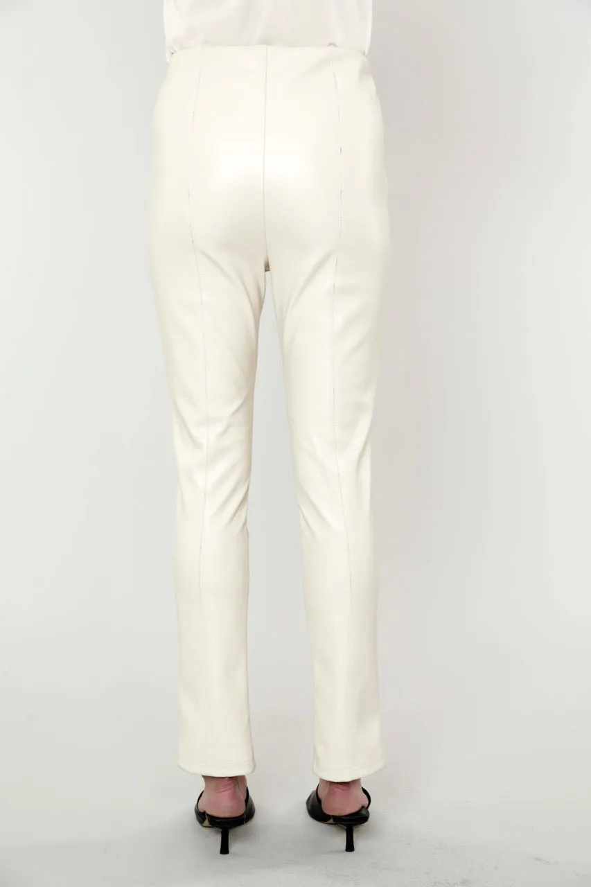 Faux Leather Split Hem Leggings