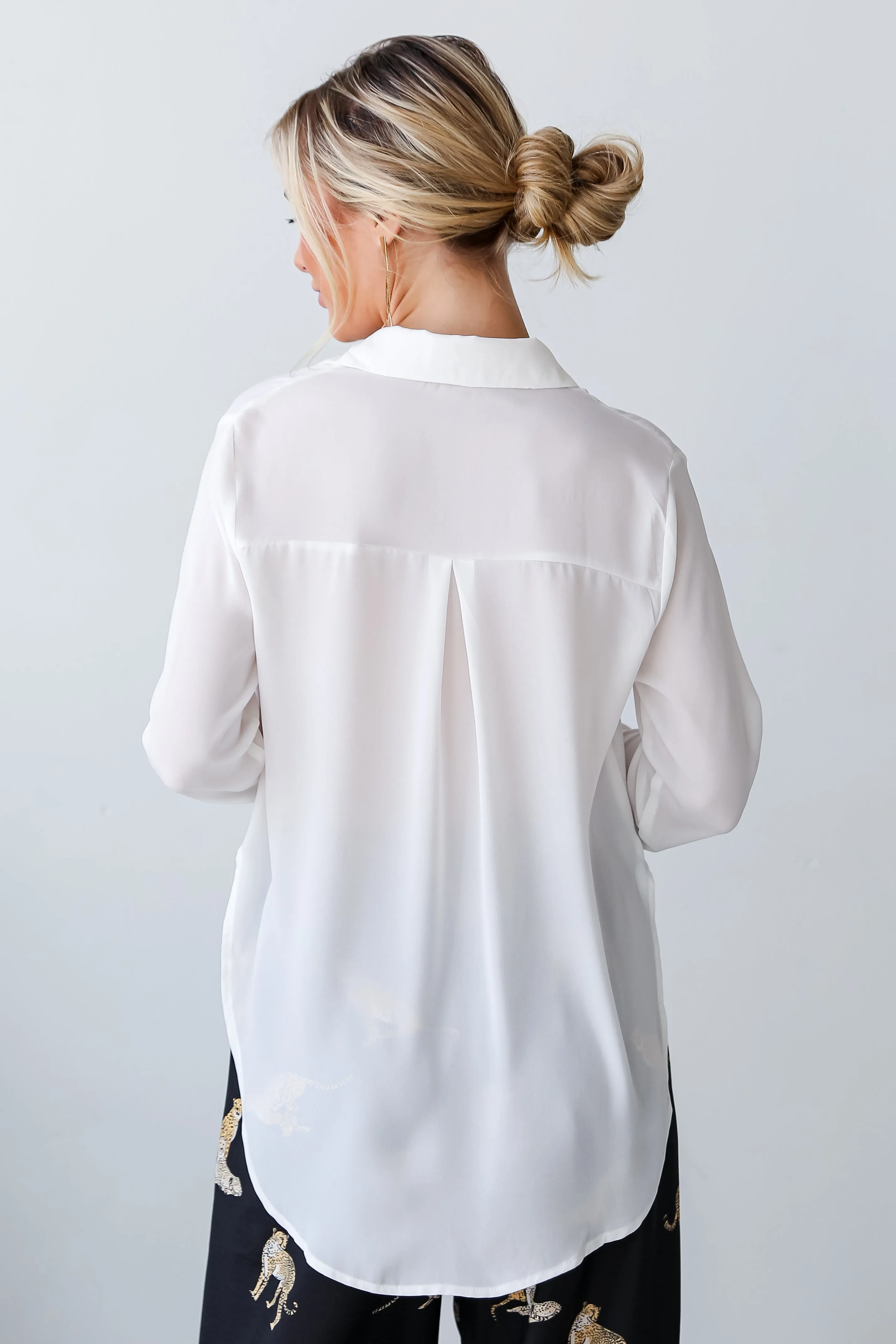 FINAL SALE - Posh Business Button-Up Blouse