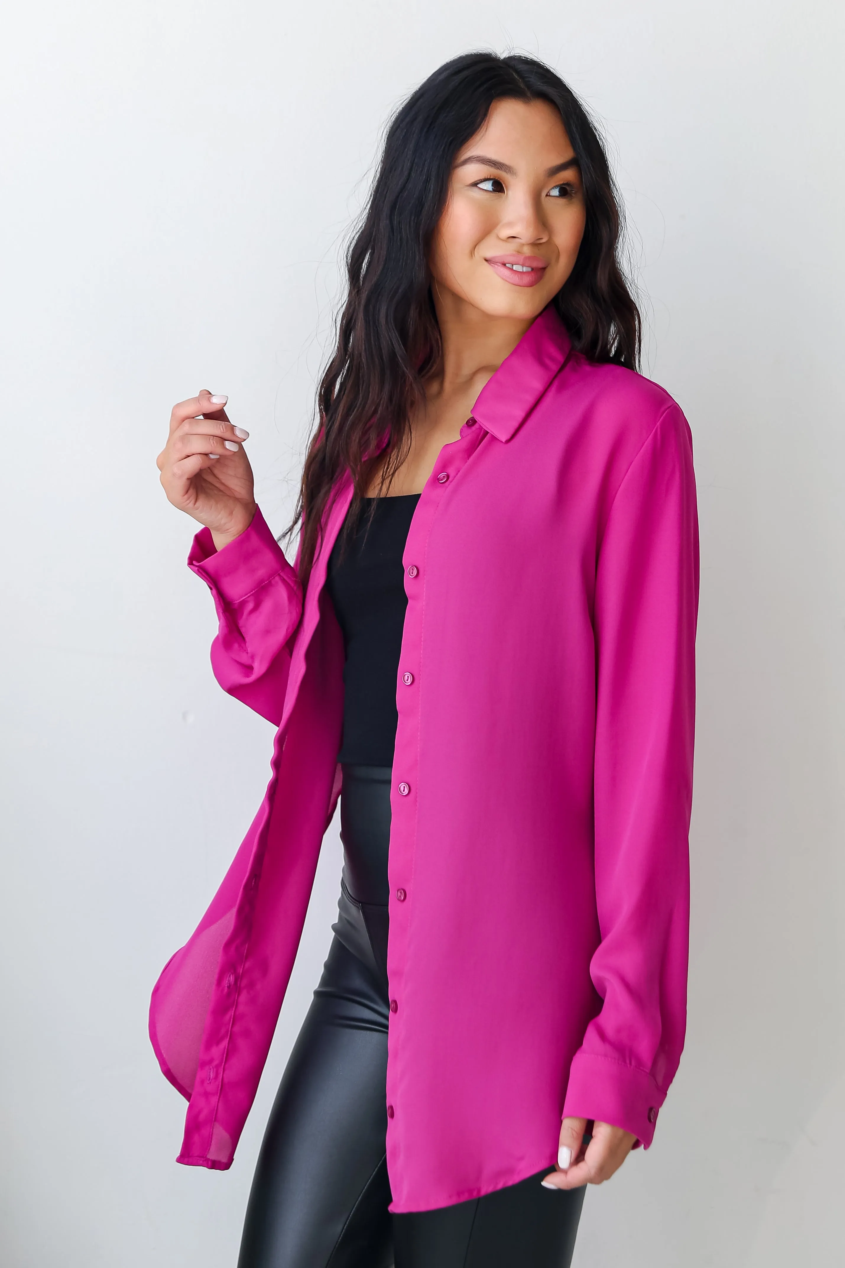 FINAL SALE - Posh Business Button-Up Blouse