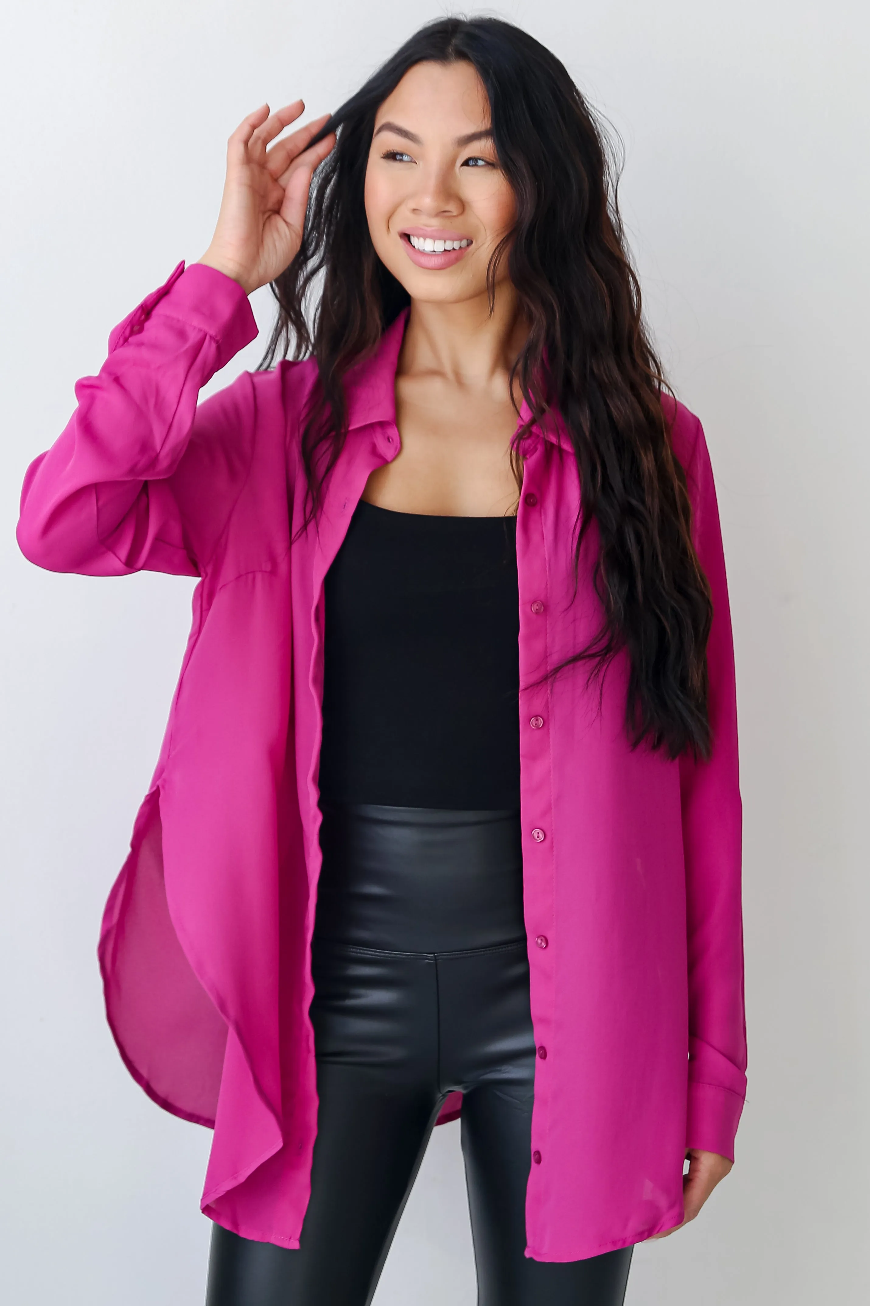 FINAL SALE - Posh Business Button-Up Blouse