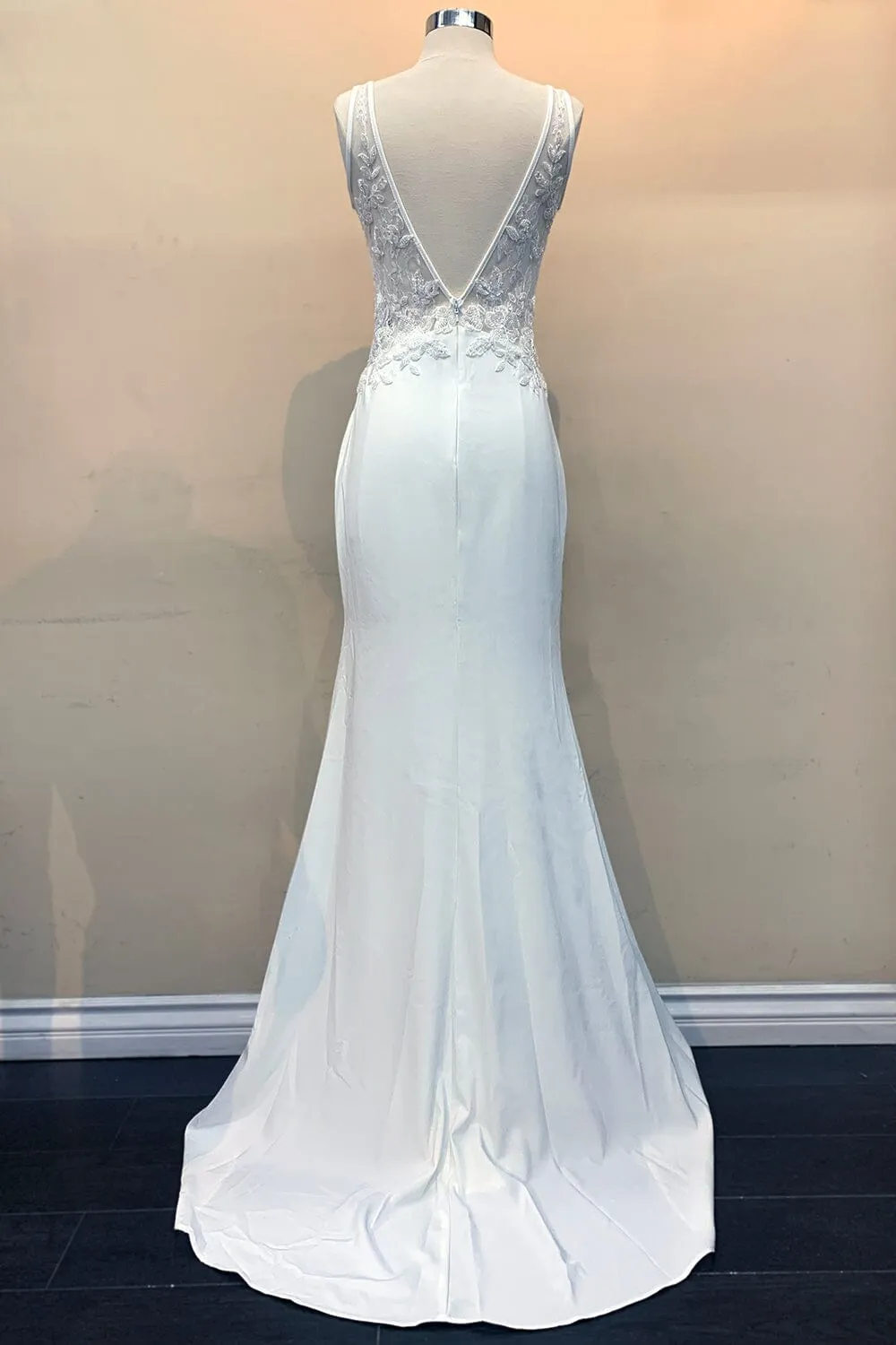 Fitted Applique V-Neck Bridal Gown by Amelia Couture 5030