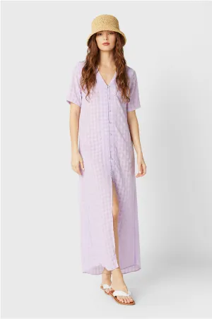 GEORGIE DRESS IN LILAC GINGHAM