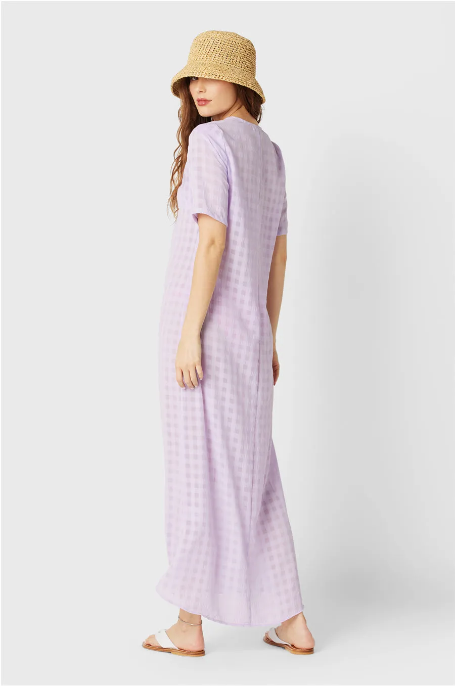 GEORGIE DRESS IN LILAC GINGHAM