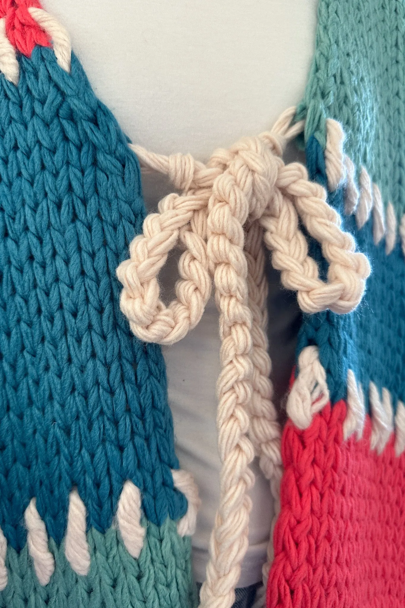 Harper Crochet Knit Color Block Cardigan