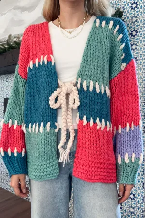 Harper Crochet Knit Color Block Cardigan