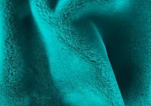 High-End Plush Tantalizingly Teal Polyester Blend Faux Fur (Made in Italy)
