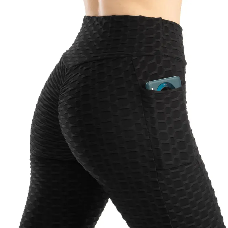 High Waist Booty Lifting Stretchy Women's Fitness Leggings - Ankle-Length Stylish Gym Pants for Running & Cycling