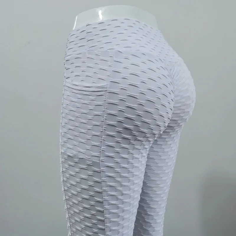 High Waist Booty Lifting Stretchy Women's Fitness Leggings - Ankle-Length Stylish Gym Pants for Running & Cycling