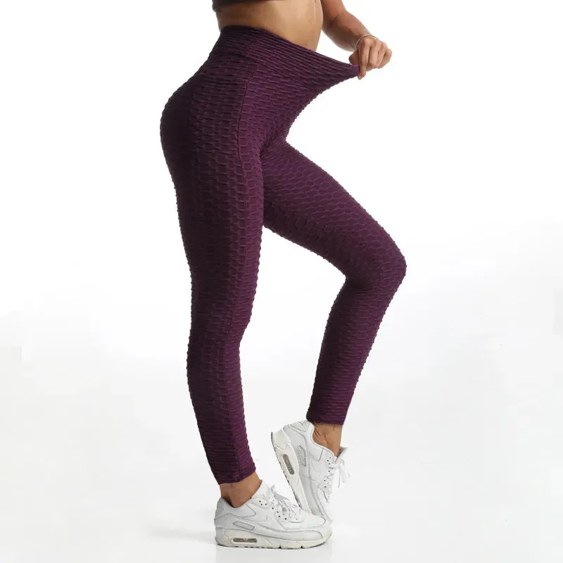 High Waist Booty Lifting Stretchy Women's Fitness Leggings - Ankle-Length Stylish Gym Pants for Running & Cycling