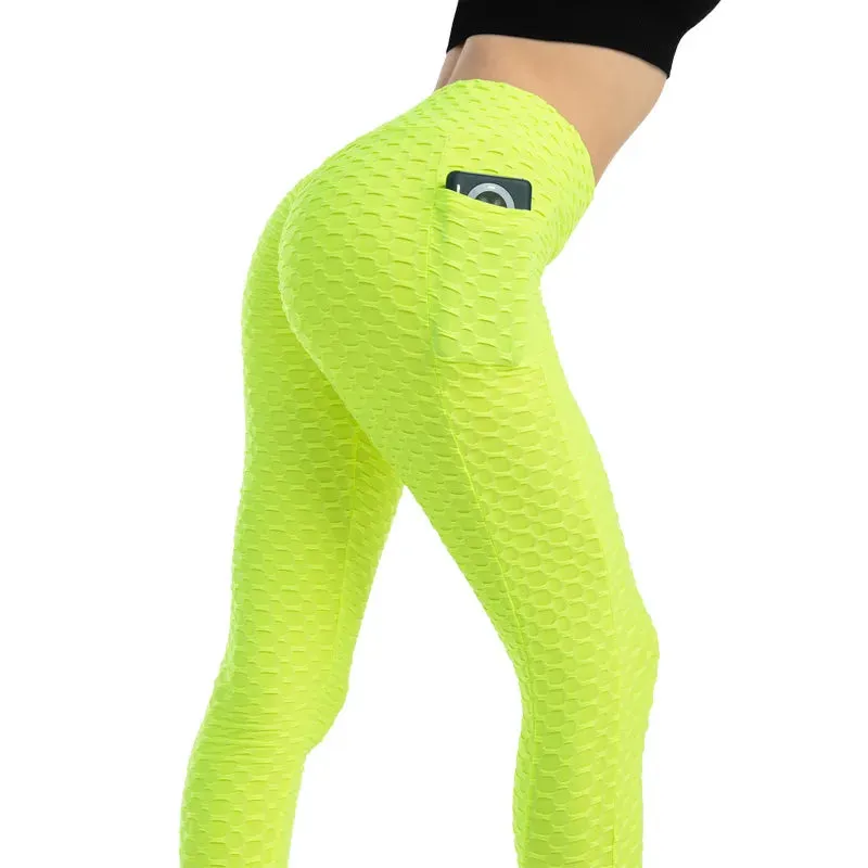 High Waist Booty Lifting Stretchy Women's Fitness Leggings - Ankle-Length Stylish Gym Pants for Running & Cycling