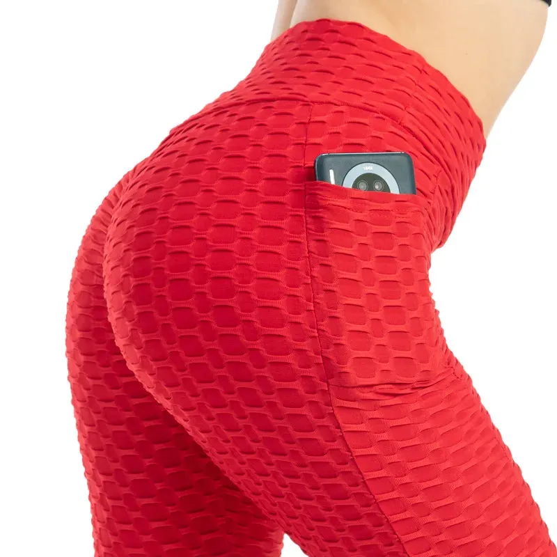 High Waist Booty Lifting Stretchy Women's Fitness Leggings - Ankle-Length Stylish Gym Pants for Running & Cycling