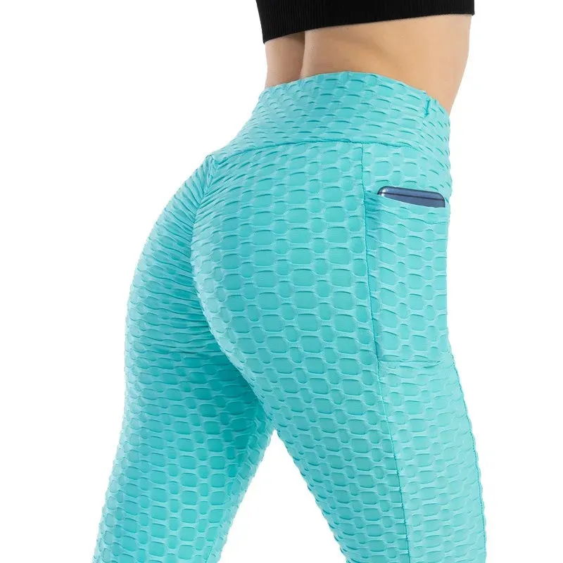 High Waist Booty Lifting Stretchy Women's Fitness Leggings - Ankle-Length Stylish Gym Pants for Running & Cycling