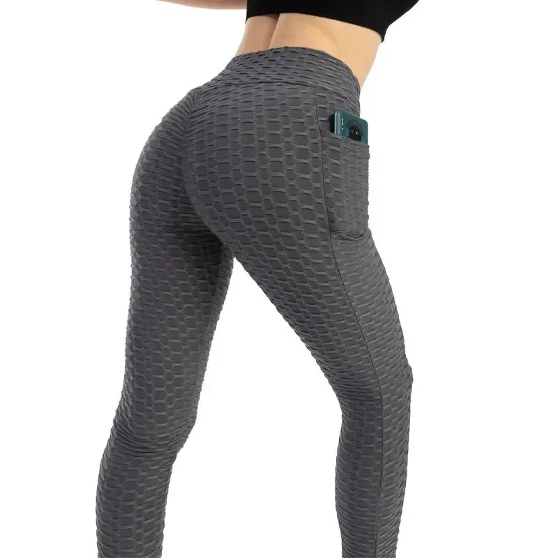 High Waist Booty Lifting Stretchy Women's Fitness Leggings - Ankle-Length Stylish Gym Pants for Running & Cycling