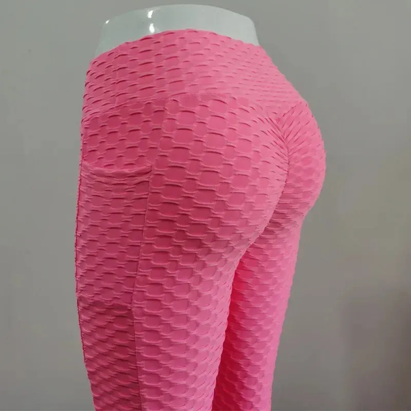 High Waist Booty Lifting Stretchy Women's Fitness Leggings - Ankle-Length Stylish Gym Pants for Running & Cycling