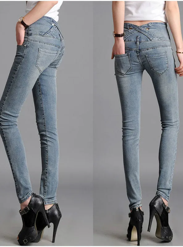 High Waist Jeans Stretch Slim Skinny Pencil Pants