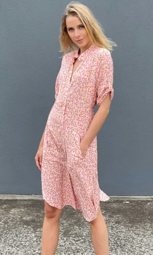 HOSS Pink Ocelot Dress