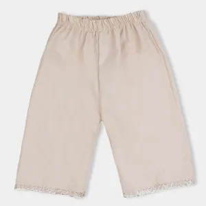 Infant Girls Culottes With Lace - Fawn