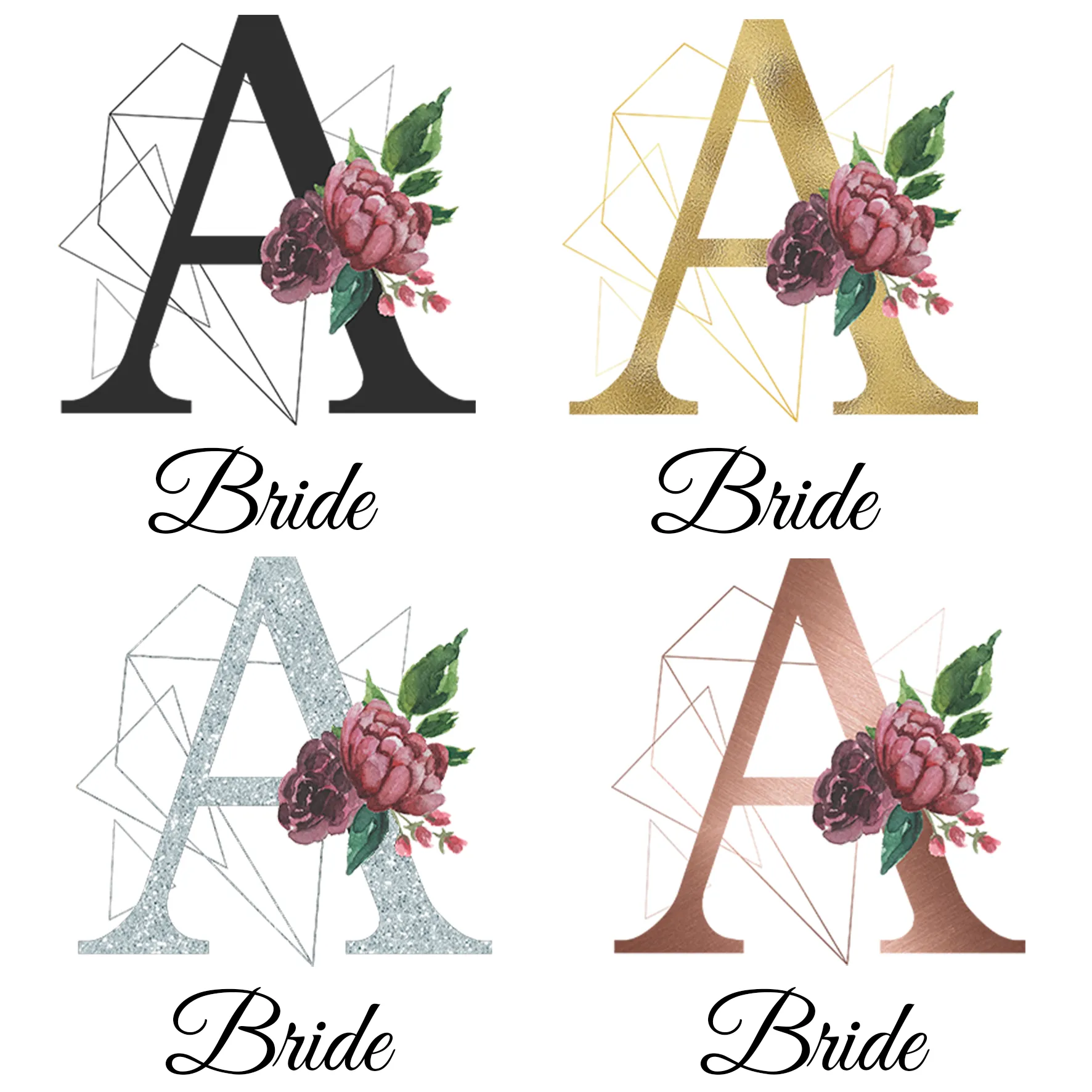 Initial Floral Personalised Bride Lace Wedding Dressing Robe