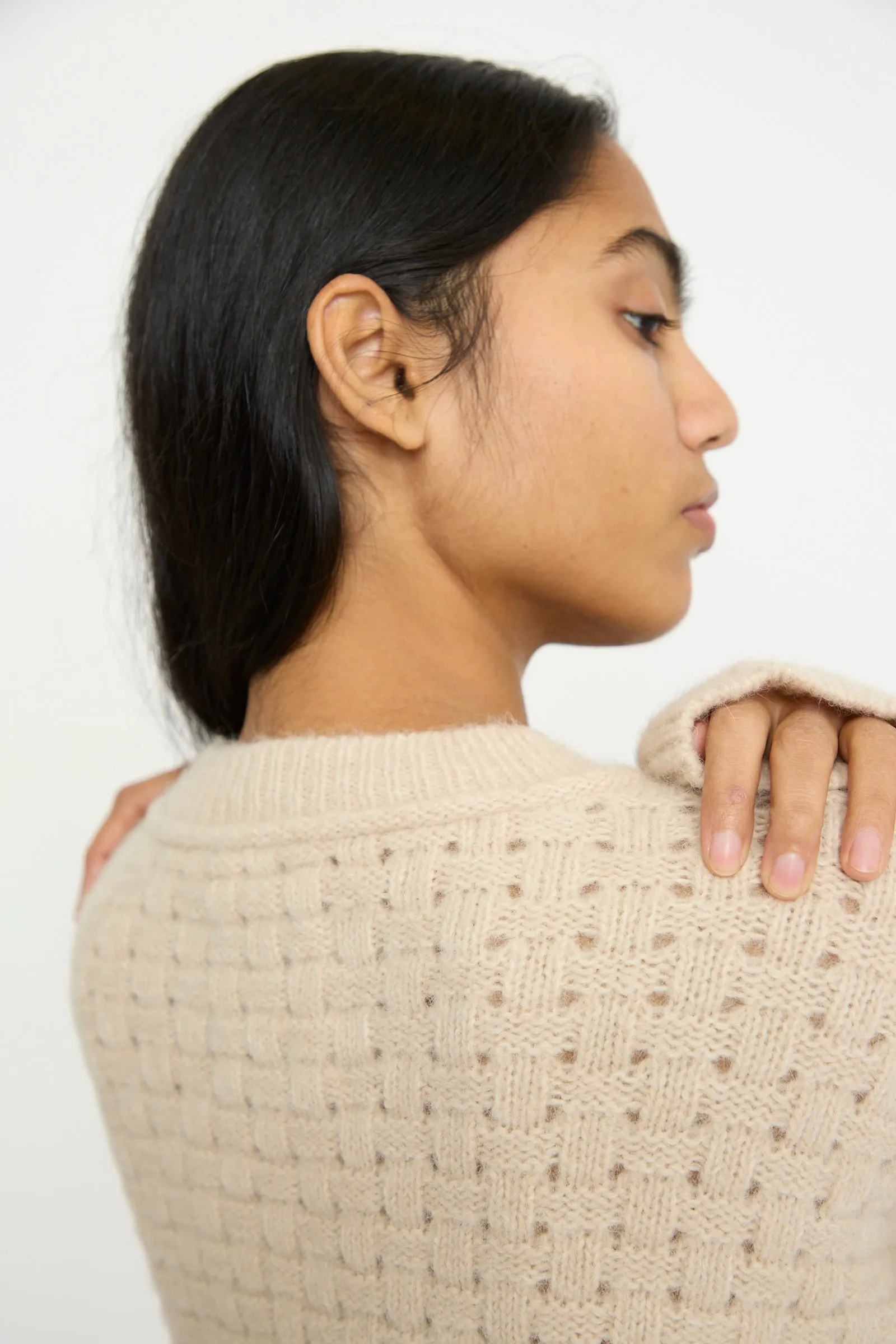 Interlace Crewneck in Alabaster