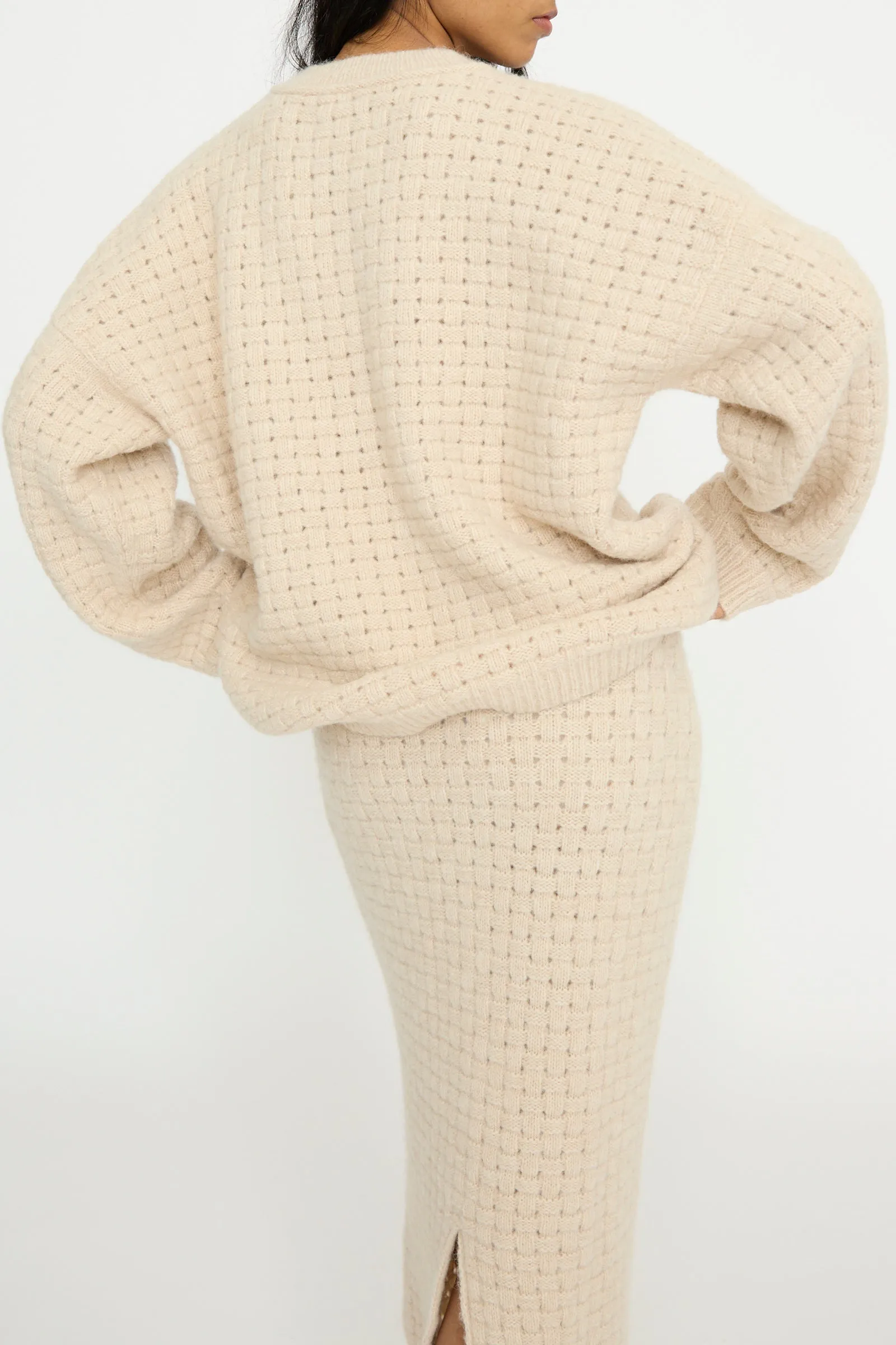 Interlace Crewneck in Alabaster