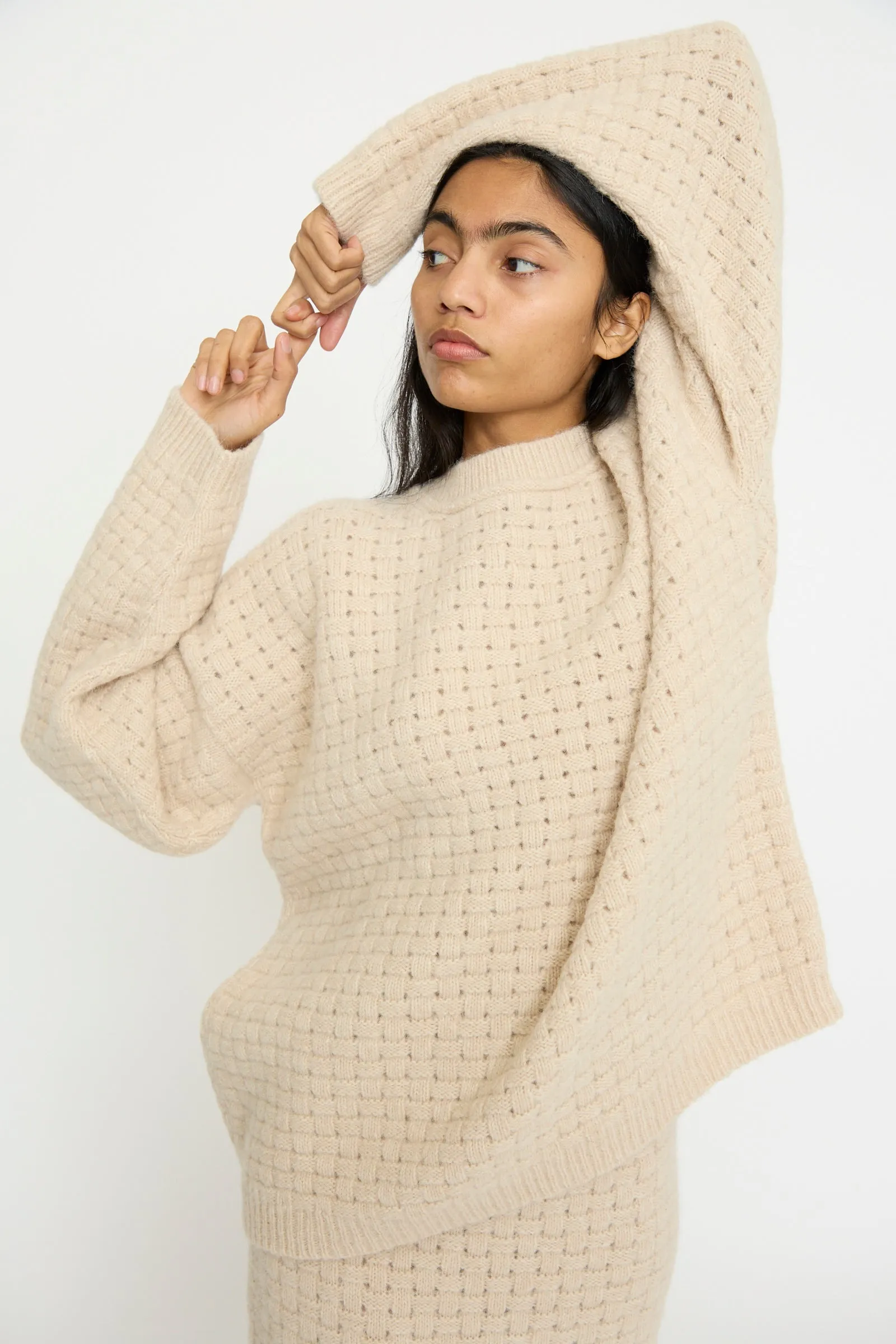 Interlace Crewneck in Alabaster