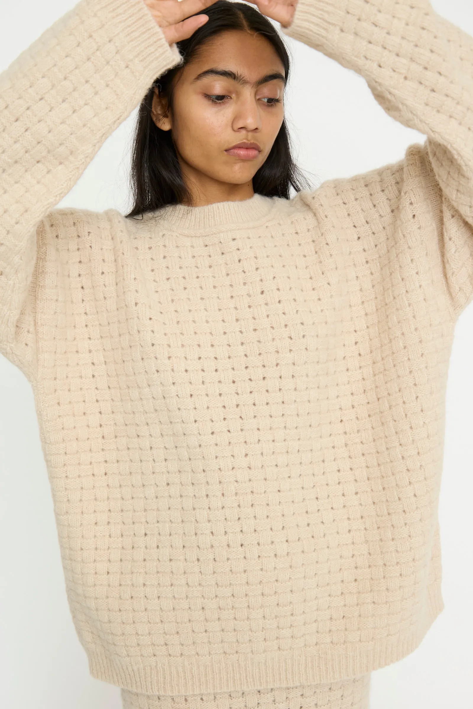 Interlace Crewneck in Alabaster
