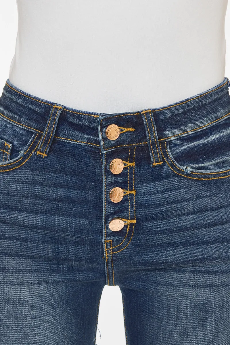 Kancan - Women's High Rise Distressed Super Skinny Jeans - KC9142D-NV