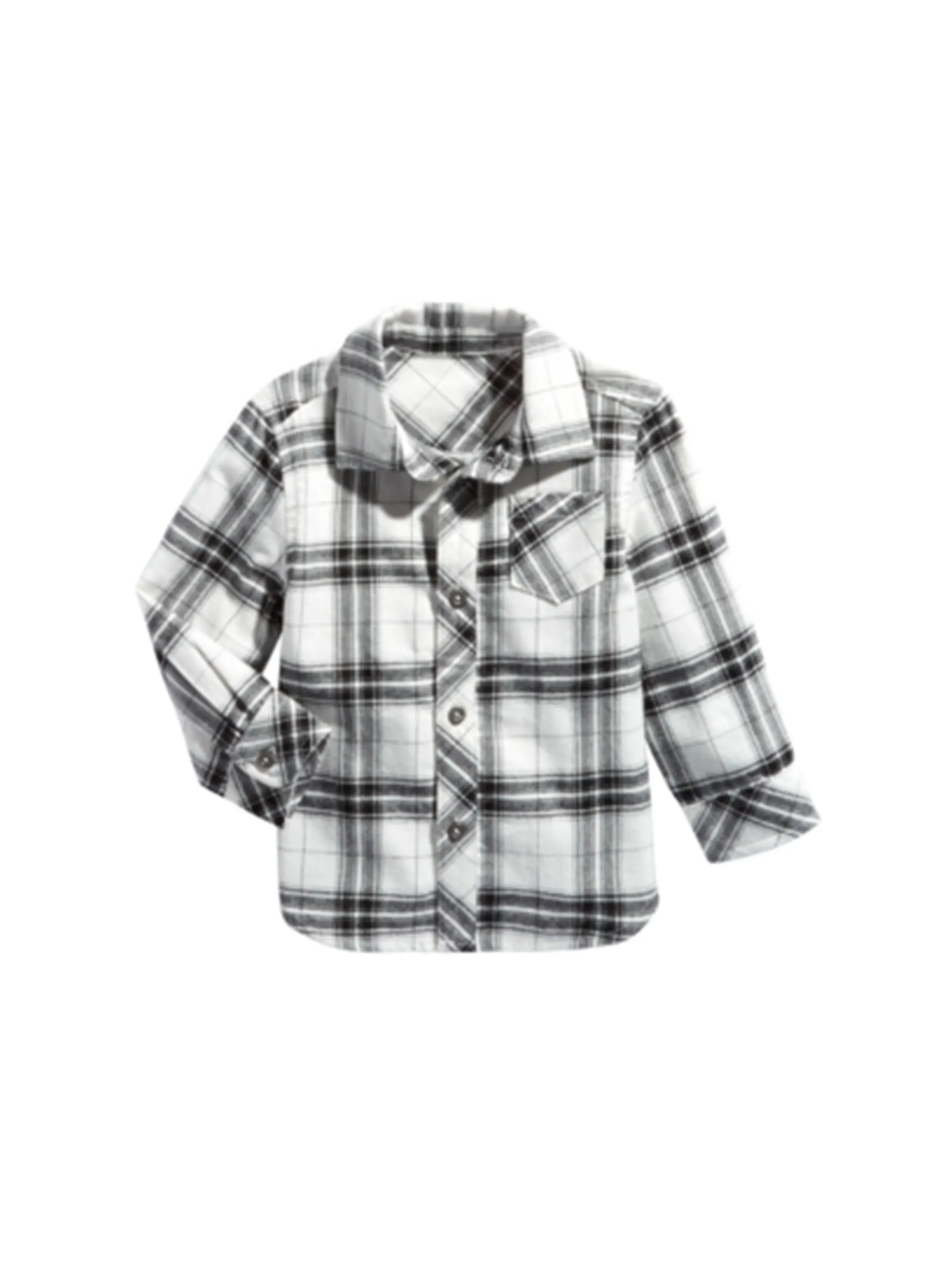 Kids Boy's Plaid Shirt,Black/White