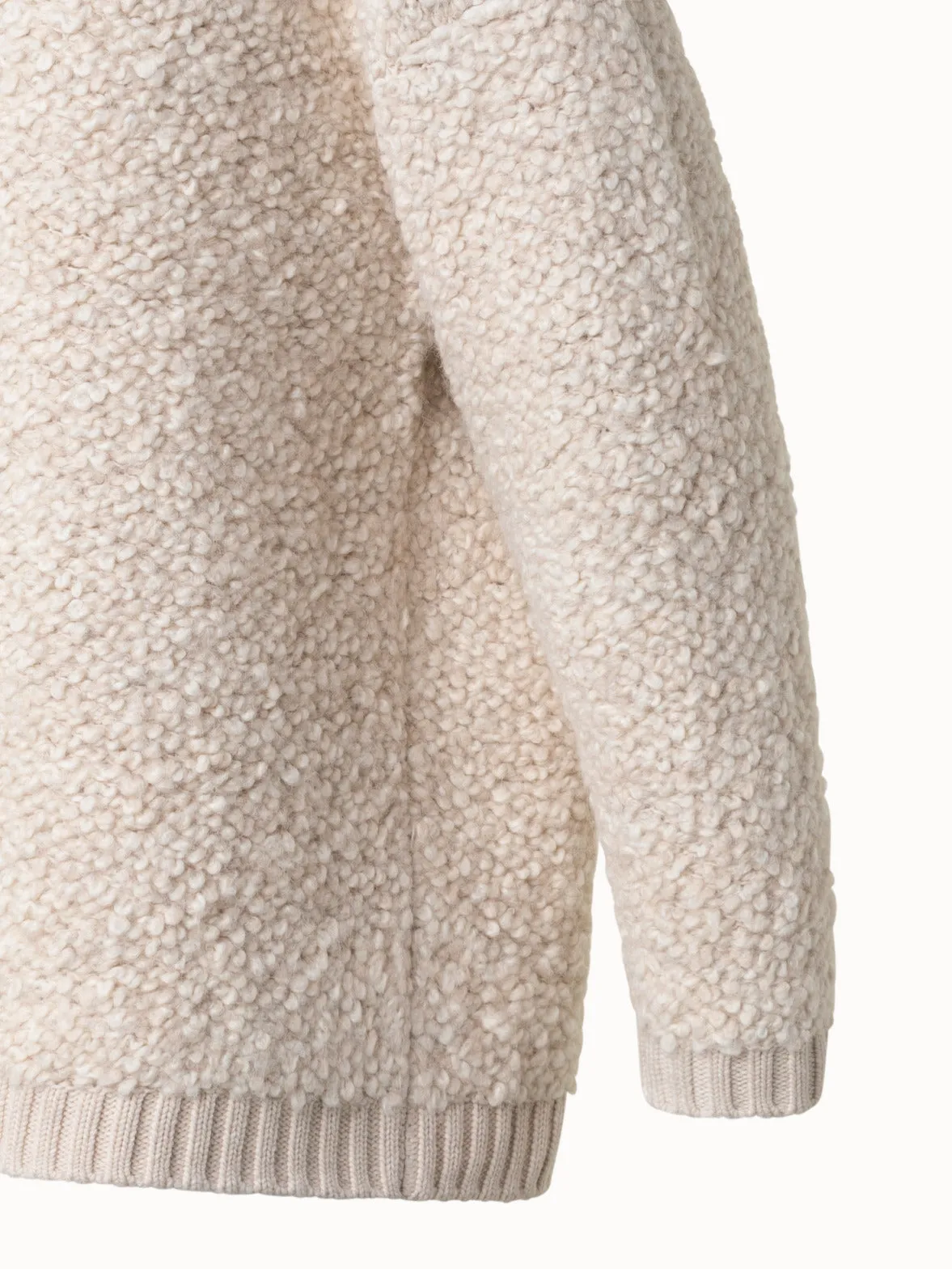 Knit Sweater in Soft & Chunky Wool Alpaca Bouclé