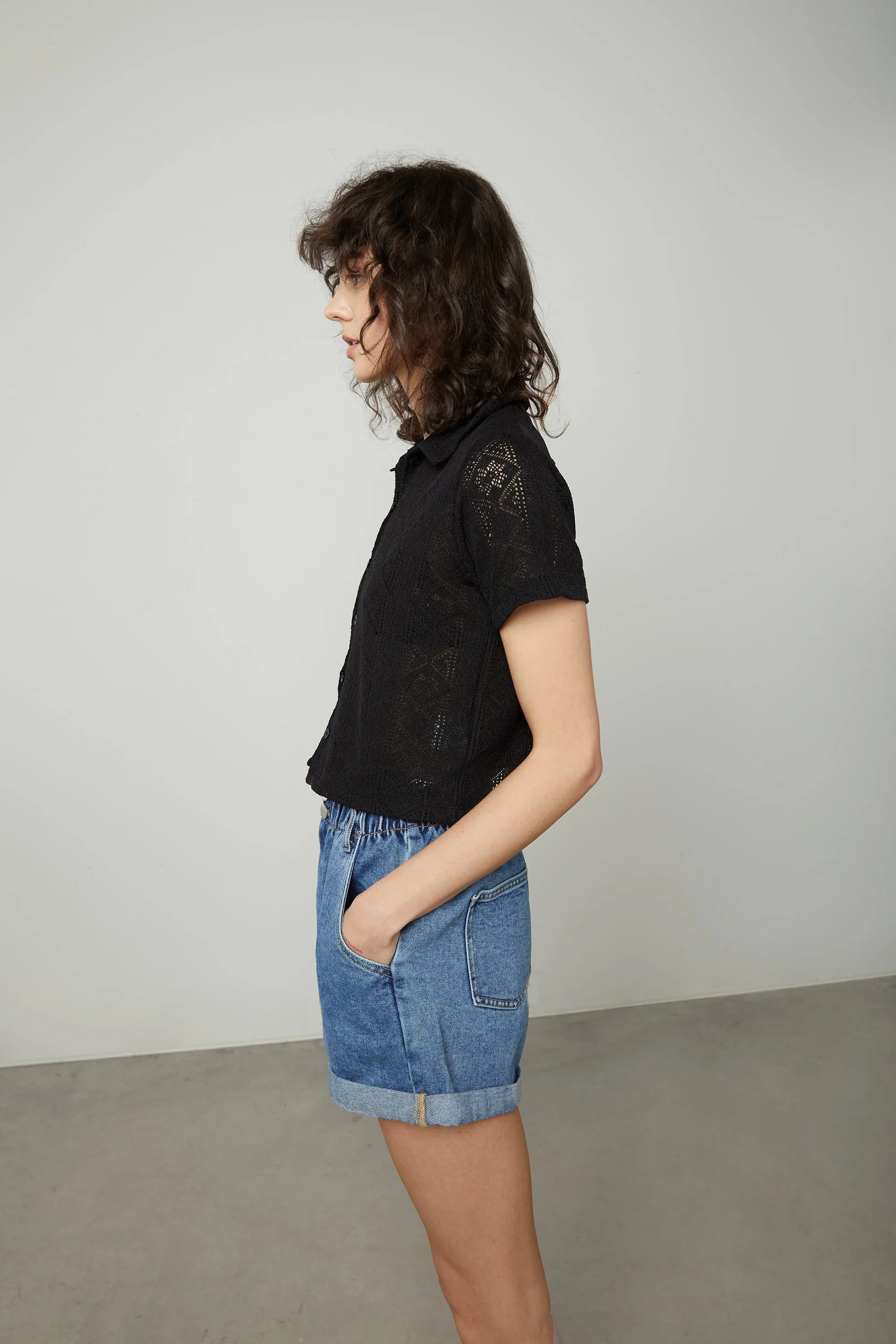 LACE BUTTON UP TOP