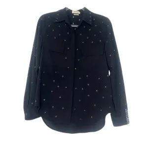 L’AGENCE Black Blouse Metal Keyholes XS