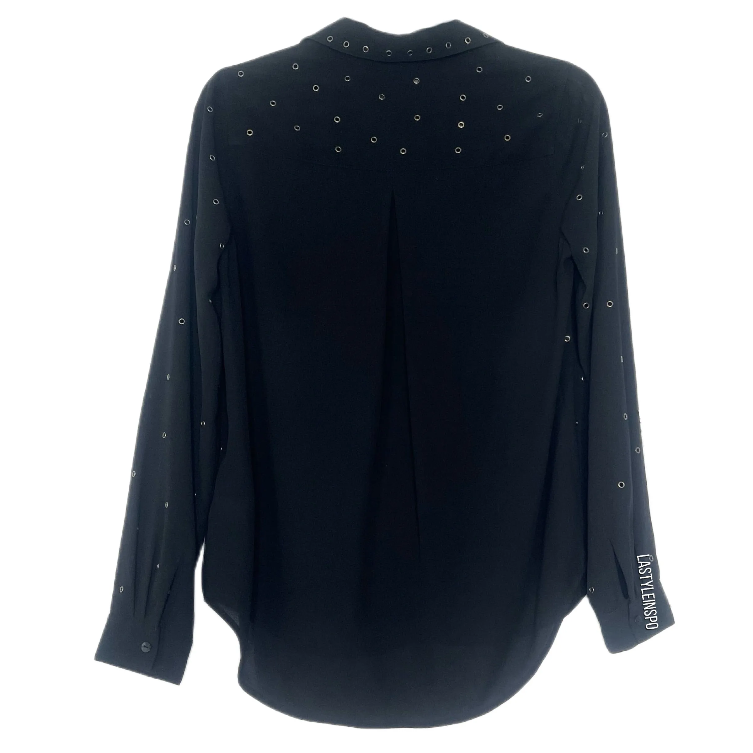 L’AGENCE Black Blouse Metal Keyholes XS