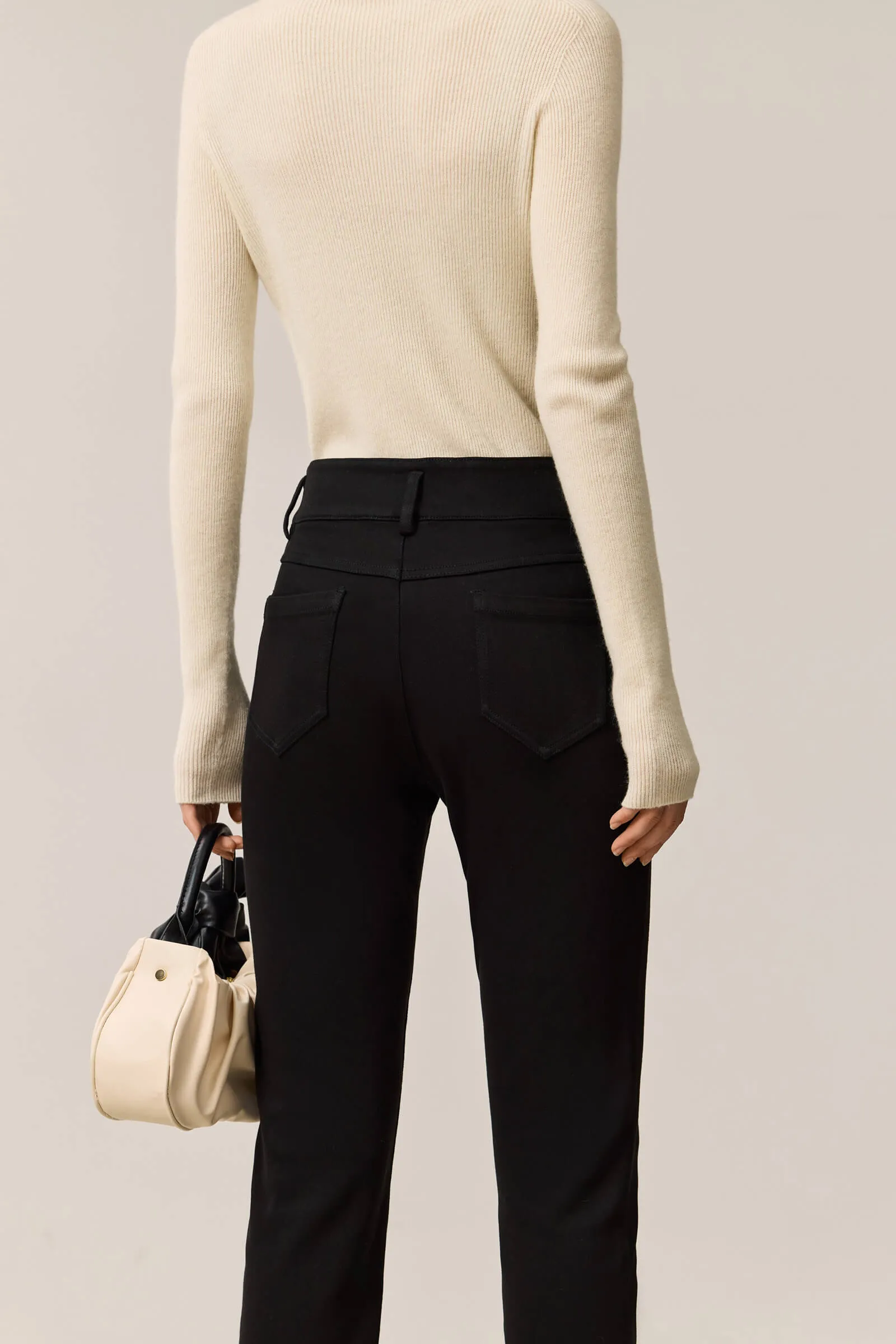 LILY Vintage High-Waist Cropped Straight-Leg Jeans